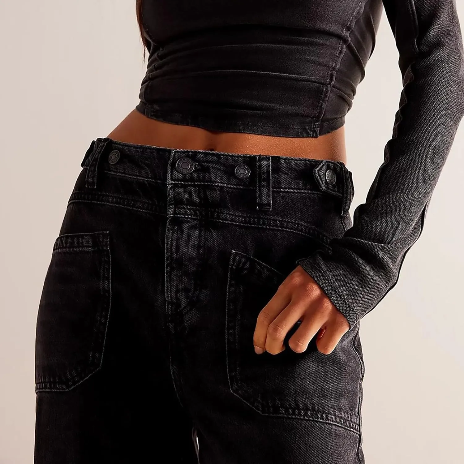 Light Miramar Sweatpants for Women Low Rise Baggy Jeans Loose Fit Boyfriend Straight Wide Leg Stretch Pants