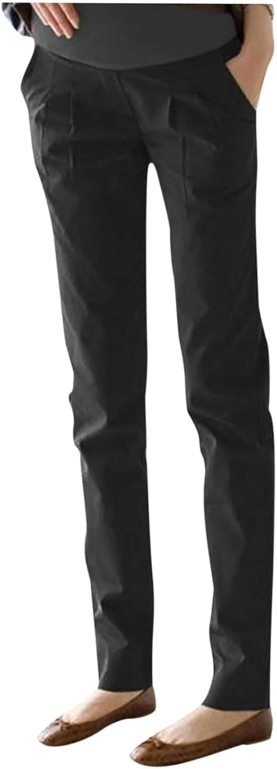 Lmdudan Women's Maternity Pants Stretchy Lounge Workout Pants 2025 Trendy Casual Loose Comfy Pregnancy Joggers with Pockets