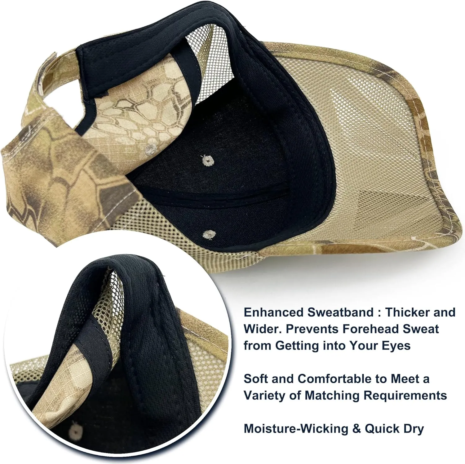 Loneshark Oversize XXL Mens Tactical Camo Baseball Caps Breathable Mesh Womens Patriotic Operator Camouflage Ball Hats