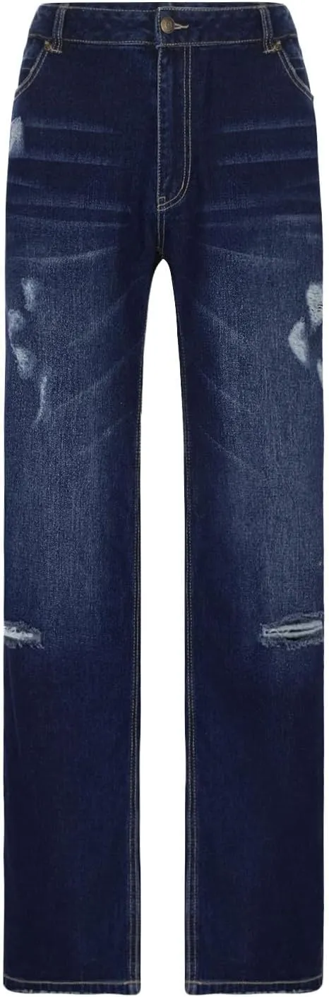 Low Rise Baggy Trendy Jeans for Women Wide Leg Boyfriend Jeans Vintage Loose Fit Mom Denim Pants Streetwear