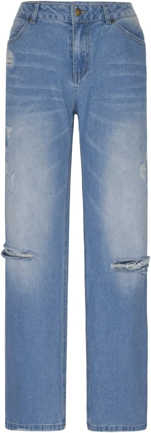 Low Rise Baggy Trendy Jeans for Women Wide Leg Boyfriend Jeans Vintage Loose Fit Mom Denim Pants Streetwear
