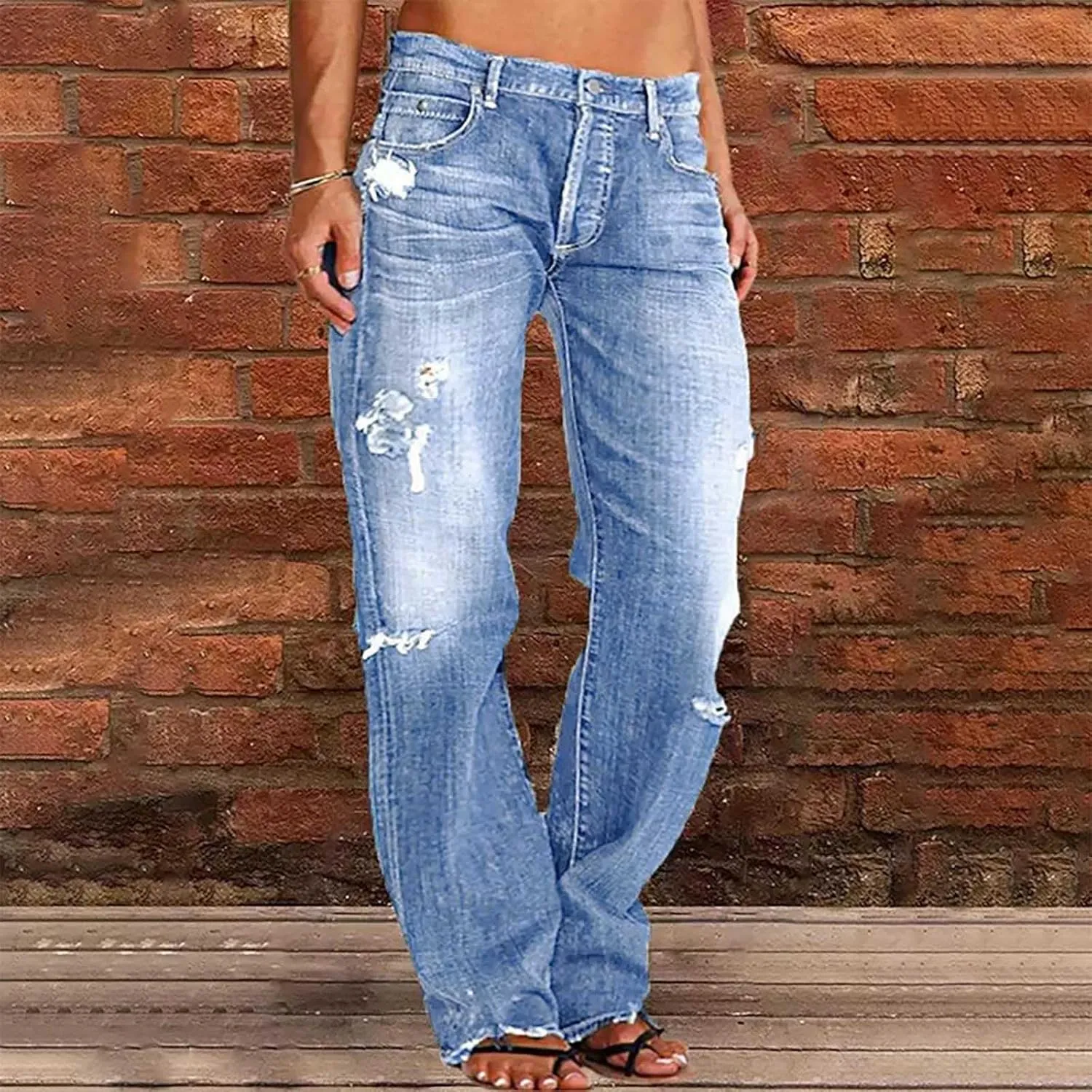 Low Rise Baggy Trendy Jeans for Women Wide Leg Boyfriend Jeans Vintage Loose Fit Mom Denim Pants Streetwear