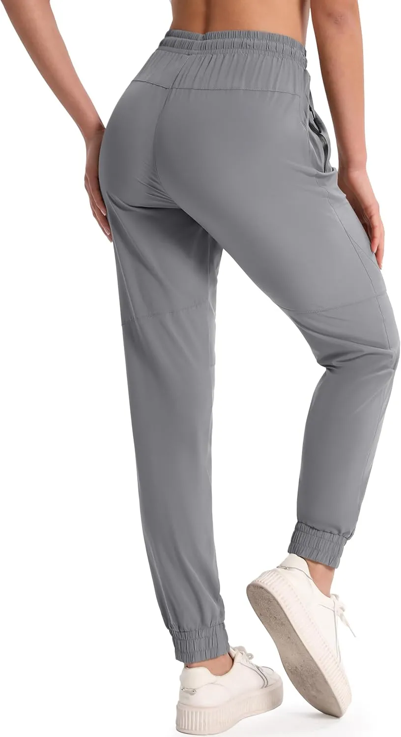 MAGCOMSEN Women's Hiking Cargo Joggers Quick Dry Lightweight Water Resistant Running Athletic Pants with 2 Pockets