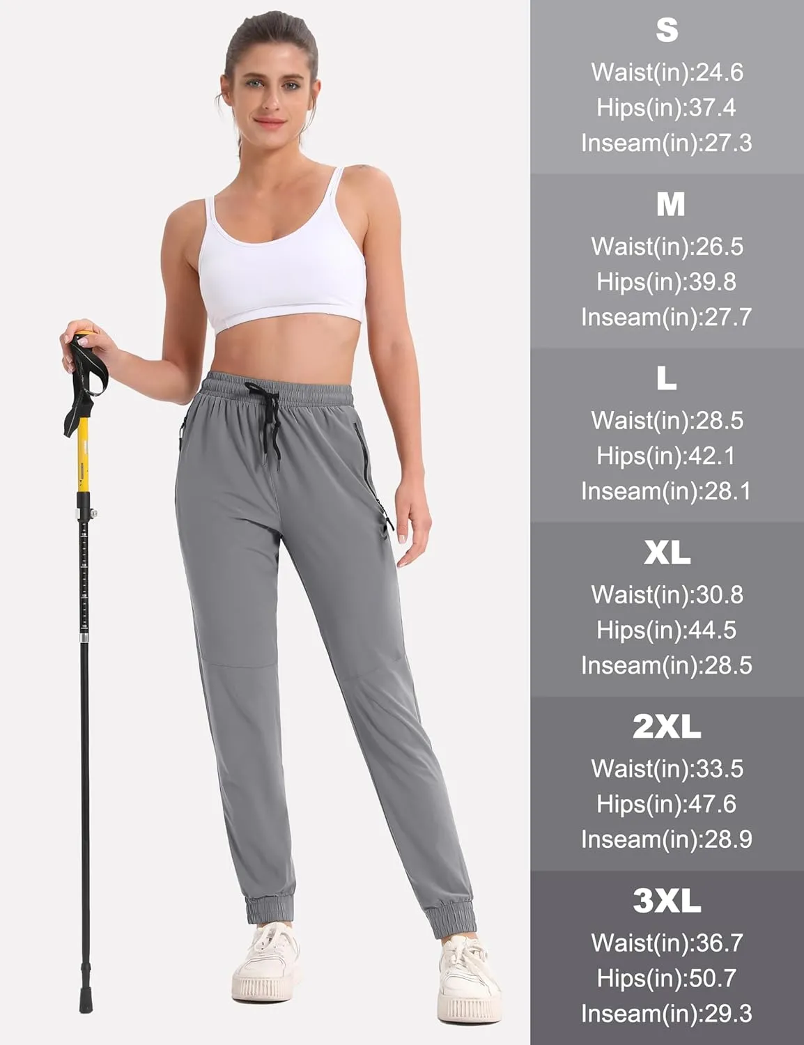 MAGCOMSEN Women's Hiking Cargo Joggers Quick Dry Lightweight Water Resistant Running Athletic Pants with 2 Pockets