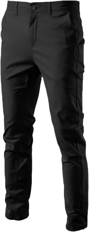 Maiyifu-GJ Men's Casual Stretch Chino Pant Solid Business Flat Front Long Trousers Lightweight Elastic Waist Pants