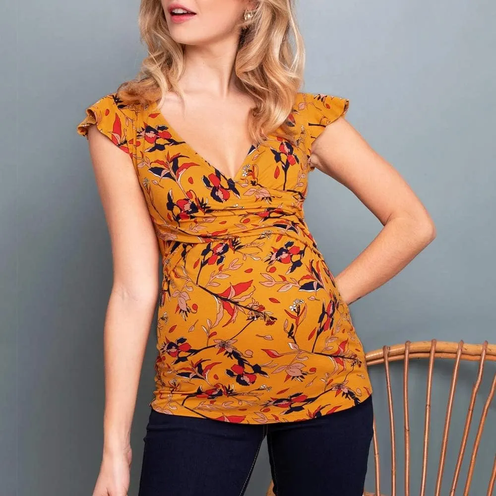 Maternity Nursing Top Summer Casual Ruched Pregnancy Breastfeeding T Shirt Sleeveless Comfy Breathable Pregnant Tank