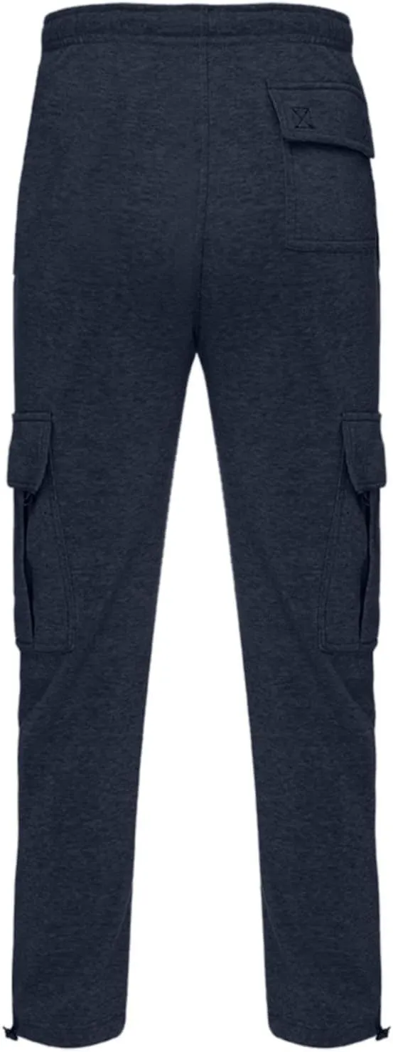 Men Cargo Pants Loose Straight Fit Casual Joggers Drawstring Stretch Elastic Waist Pants Big and Tall Baggy Pants