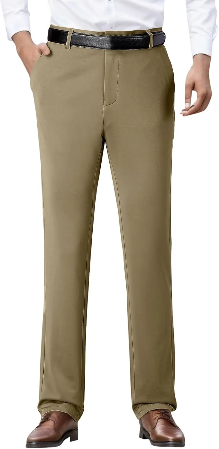 Men Comfy Cargo Pants Stretch, Lightweight Solid Color Long, Multipants High Stretch Multi-Pocket Durable Cargo Pants