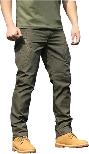 Men Outdoor Cargo Pant Lightweight Hiking Cargo Work Pants Water Resistant Travel Climbing Outdoor Stretch Pants