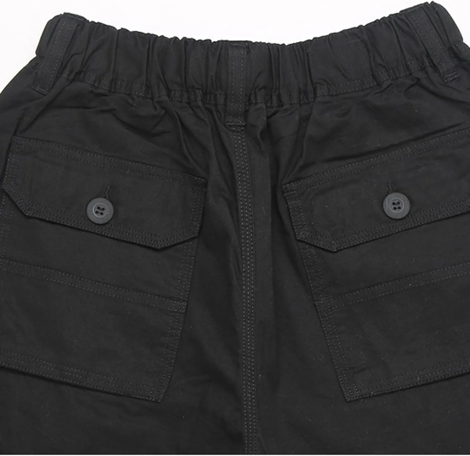 Men's 3/4 Capri Pants Below Knee Hiking Cargo Long Shorts Elastic Waited Relaxed Fit Twill Cotton Casual Work Shorts