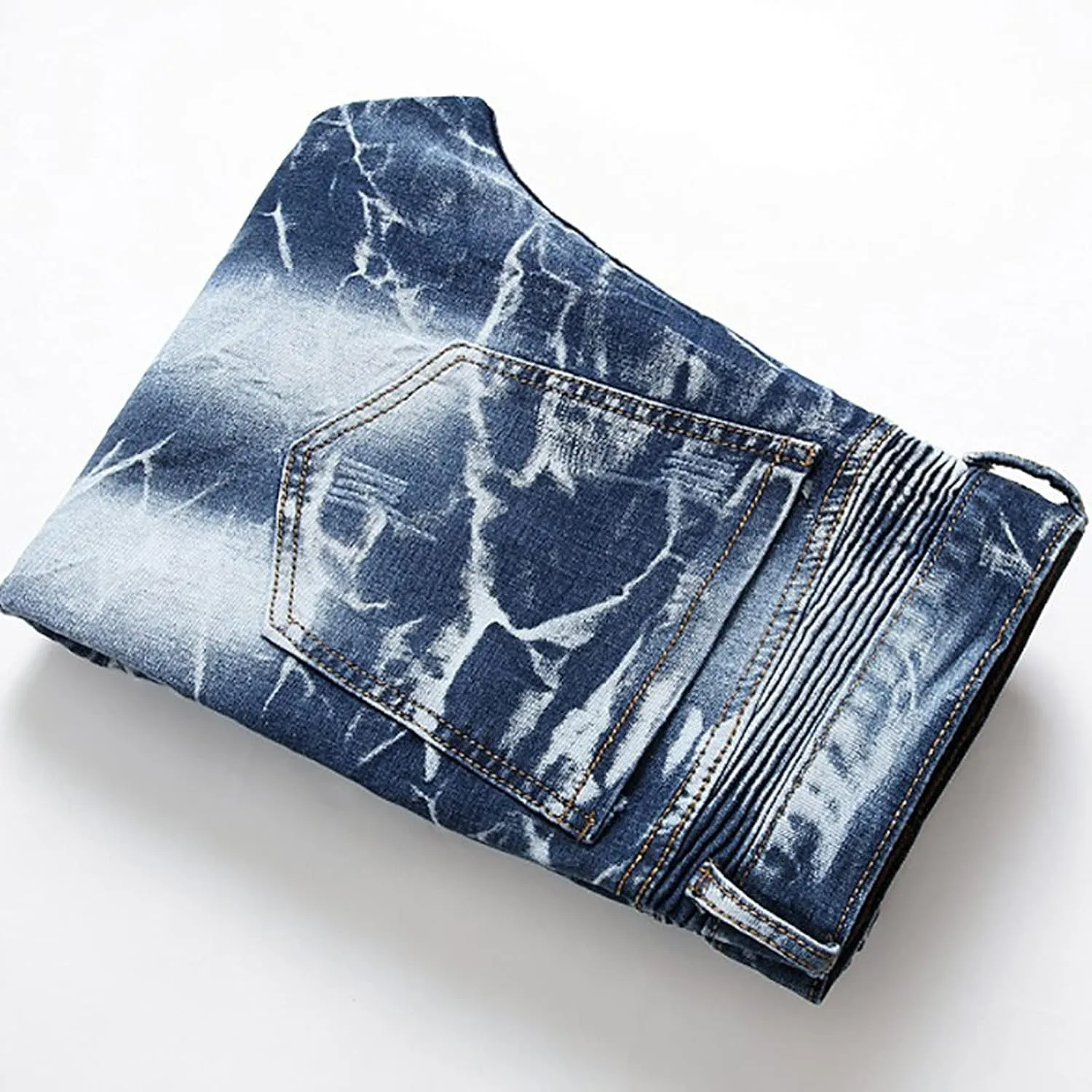 Men's Athletic-Fit Jean Casual Jeans Straight Leg Plus Size Fashion Pants Flat Front Hidden Comfort Waistband Pant