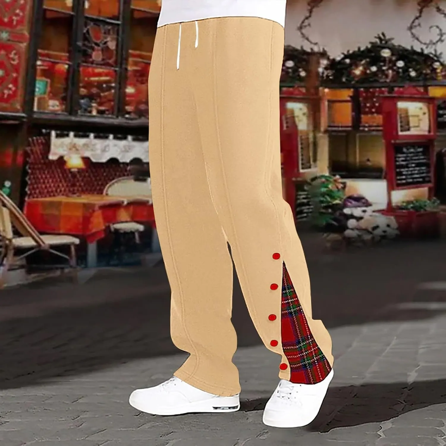 Men's Baggy Sweatpants Plus Size Elastic Waist Drawstring Wide Leg Casual Pants Fashion Breathable Joggers Trousers