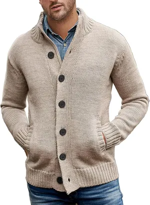 Mens Cardigan Sweater Casual Slim Fit V-Neck Knitted Sweaters Button up Long Sleeve Soft Touch Cardigan Sweater Shirts