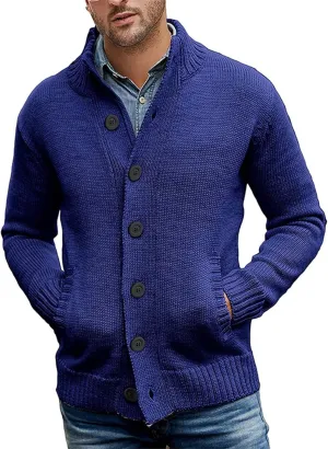 Mens Cardigan Sweater Casual Slim Fit V-Neck Knitted Sweaters Button up Long Sleeve Soft Touch Cardigan Sweater Shirts