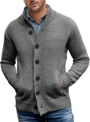 Mens Cardigan Sweater Casual Slim Fit V-Neck Knitted Sweaters Button up Long Sleeve Soft Touch Cardigan Sweater Shirts