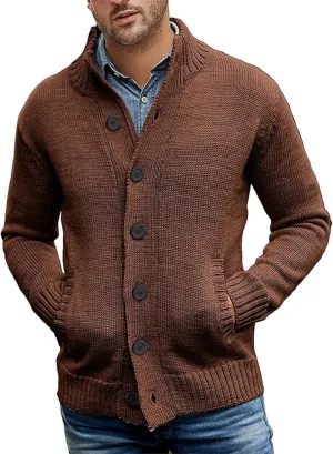 Mens Cardigan Sweater Casual Slim Fit V-Neck Knitted Sweaters Button up Long Sleeve Soft Touch Cardigan Sweater Shirts