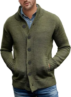 Mens Cardigan Sweater Casual Slim Fit V-Neck Knitted Sweaters Button up Long Sleeve Soft Touch Cardigan Sweater Shirts