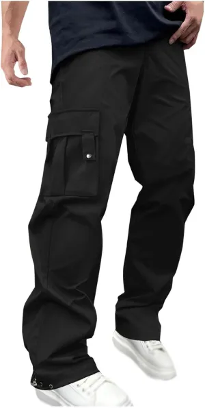 Men's Casual Baggy Cargo Pants Workout Joggers Stretch Sweatpants Hiking Tactical Pants with Multi Pockets