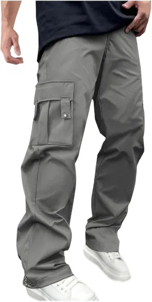 Men's Casual Baggy Cargo Pants Workout Joggers Stretch Sweatpants Hiking Tactical Pants with Multi Pockets