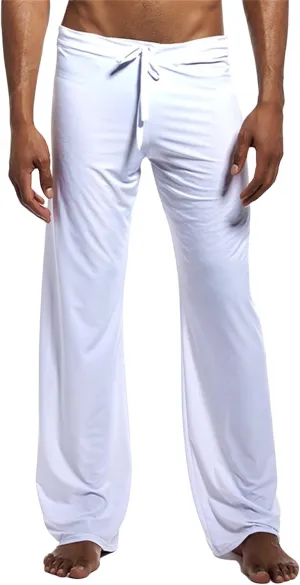 Mens Casual Ice Silk Pants Elastic Waist Drawstring Sweatpants Stretch Yoga Overalls Classic Pajamas New Trousers