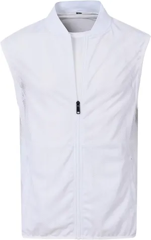 Men's Casual Lightweight Breathable Mesh Cycling Travel Zip Vests Outdoor Hiking Travel Quick Dry Gilet Outerwear