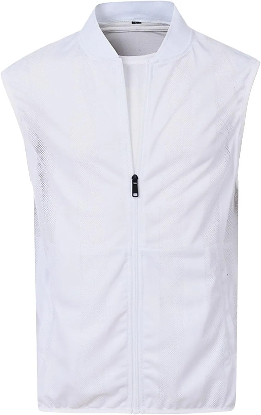 Men's Casual Lightweight Breathable Mesh Cycling Travel Zip Vests Outdoor Hiking Travel Quick Dry Gilet Outerwear