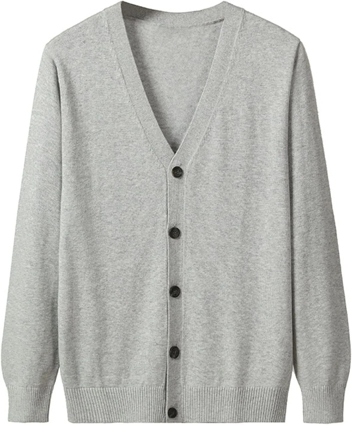 Men's Casual Long-Sleeve Soft Touch Cardigan Sweater Slim Fit Thin Knitted Top V Neck Buttons Solid Sweater Coat (Light Grey,XX-Large)