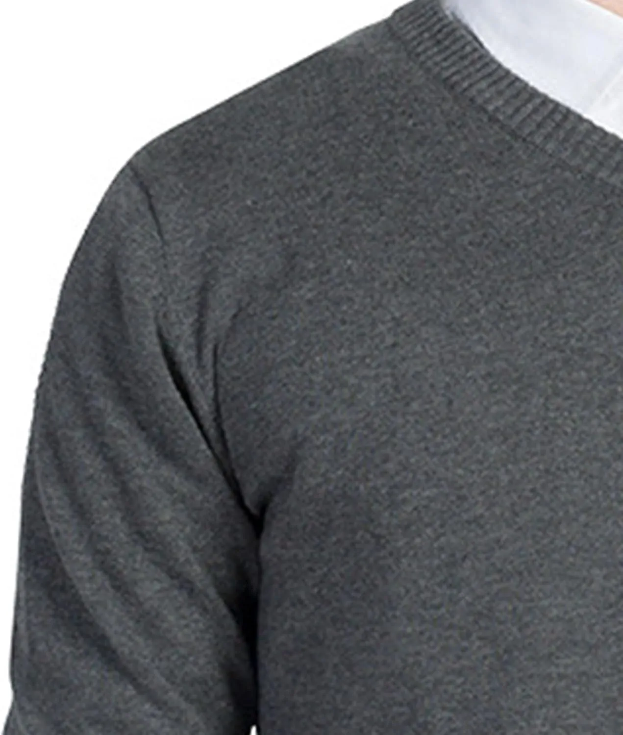 Men's Essential Long Sleeve V-Neck Sweater Soft Touch Slim Pullover Regular Fit Cotton Sweater