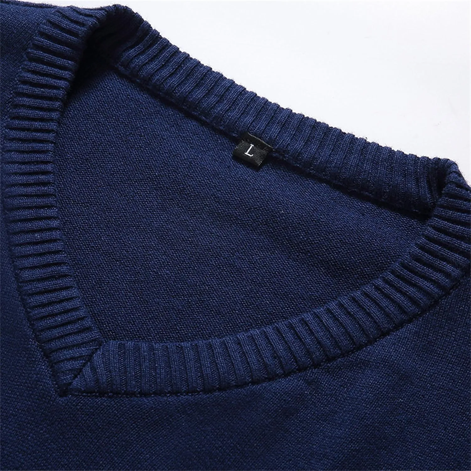 Men's Essential Long Sleeve V-Neck Sweater Soft Touch Slim Pullover Regular Fit Cotton Sweater