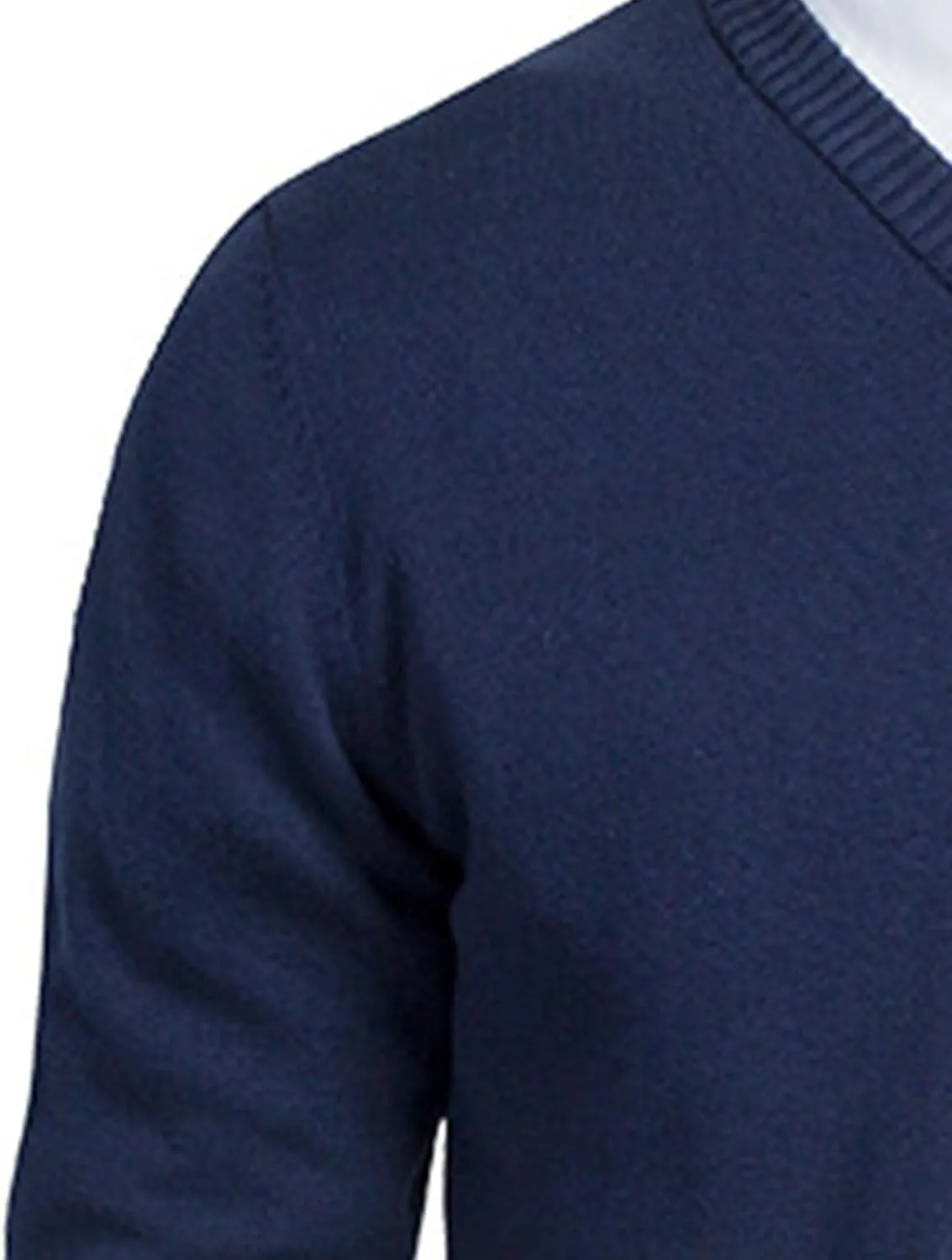 Men's Essential Long Sleeve V-Neck Sweater Soft Touch Slim Pullover Regular Fit Cotton Sweater