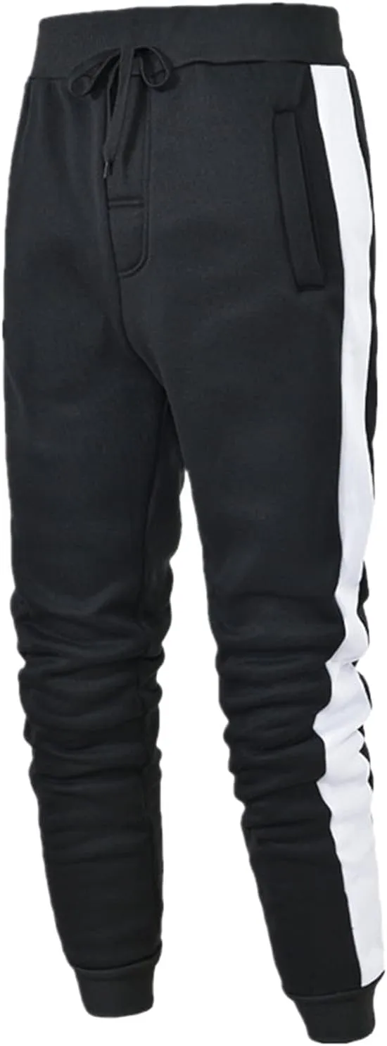 Mens Heavyweight Fleece Casual Joggers Sweatpants Oversized Hip Hop Western Yoga Sweatpants Big and Tall Travel Pants