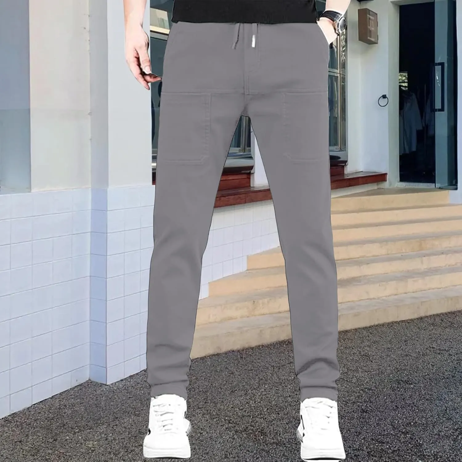 Mens High Stretch Cargo Pants Casual Quick-Dry Hiking Outdoor Summer Trousers Durable Cargo Pants with Multi Pockets