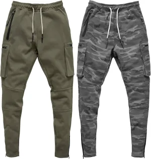 Men's Lightweight Casual Joggers Pants Elastic Waist Drawstring Cargo Sweatpants Multi-Pockets Athletic Trousers