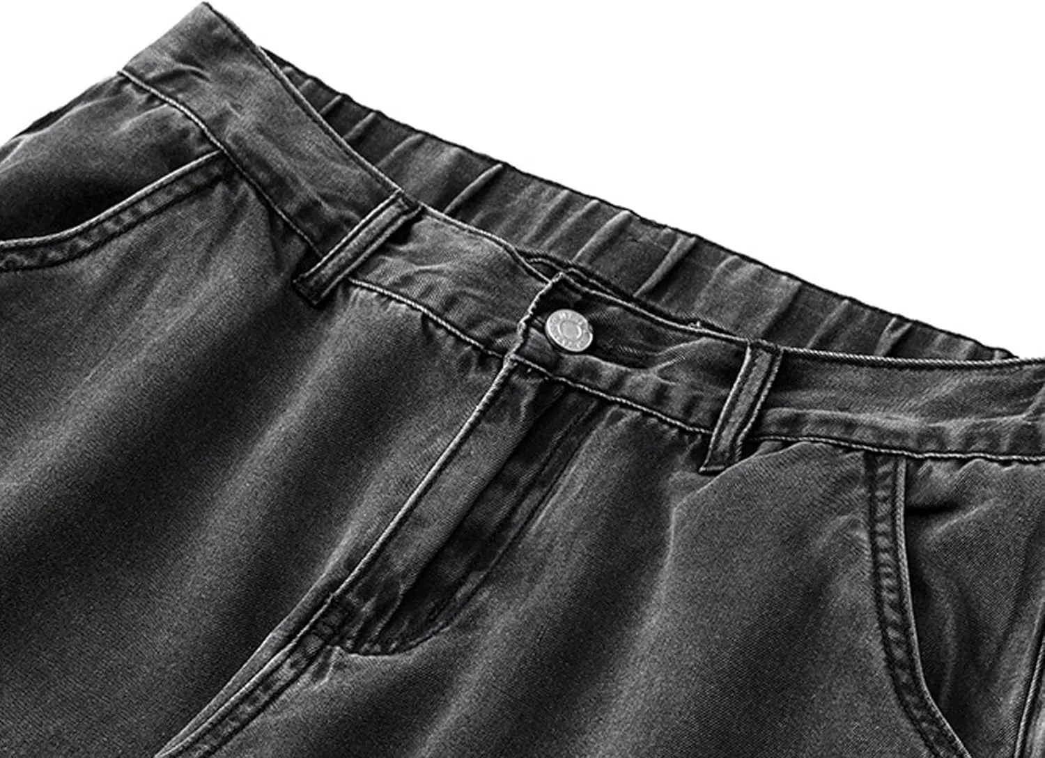 Men's Loose Straight Wide-Leg Jeans Casual Streetwear Wide Leg Denim Pants Y2K Classic Mid Waist Motorbike Trousers