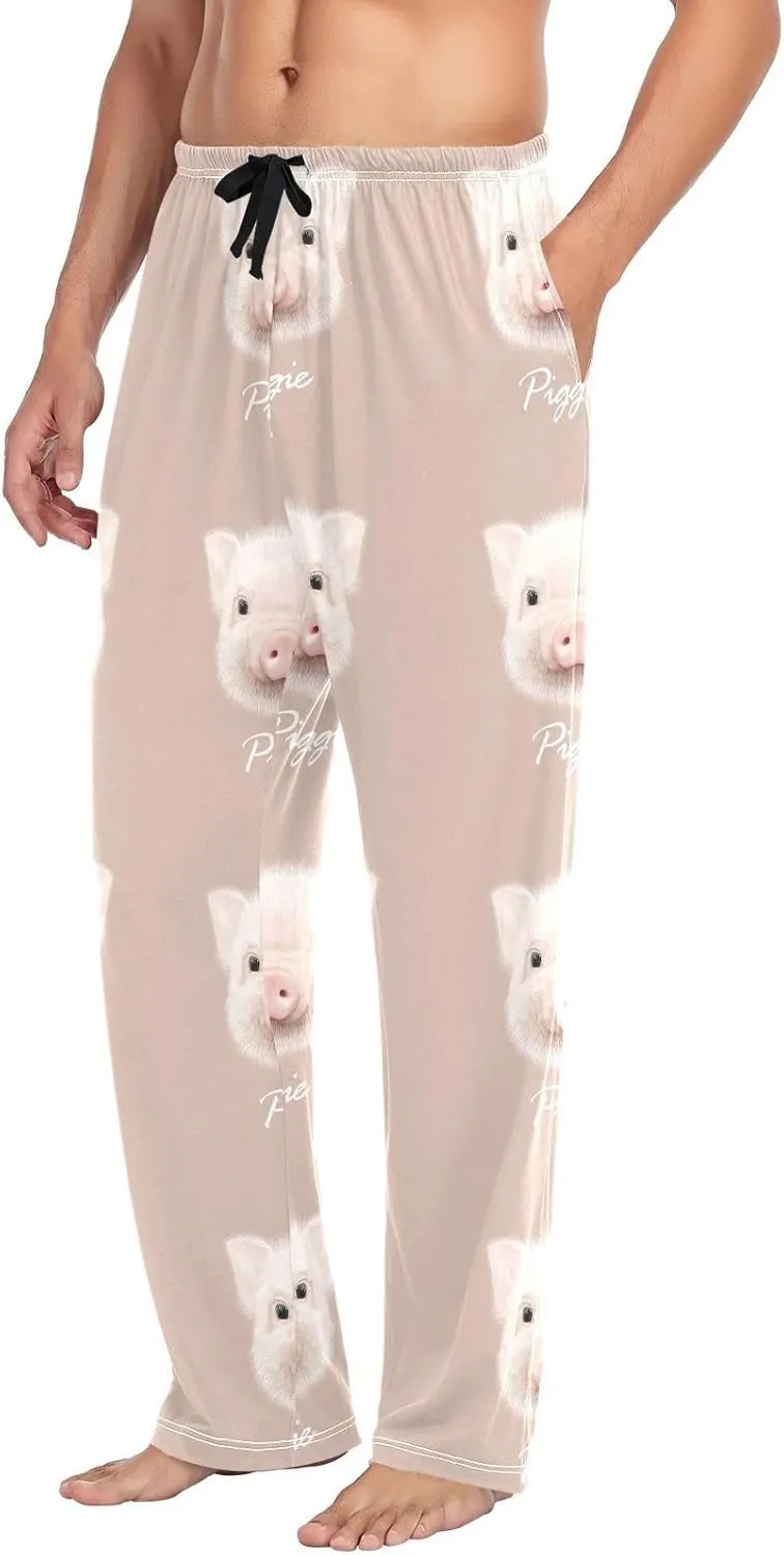 Men's Pajama Pants Cotton Trouser Lounge Pants Sleepwear with Pockets(S-2XL)
