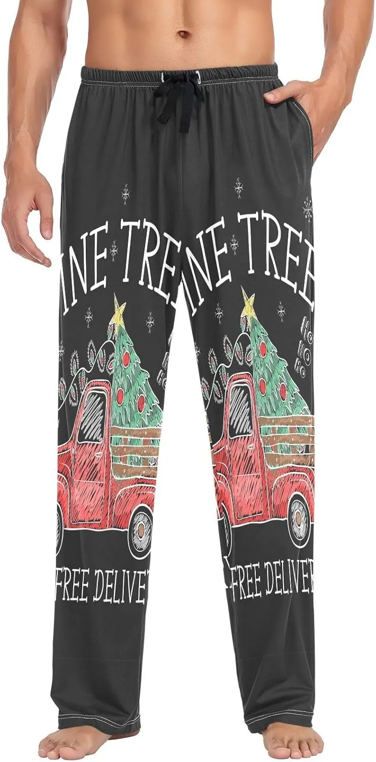 Men's Pajama Pants Cotton Trouser Lounge Pants Sleepwear with Pockets(S-2XL)