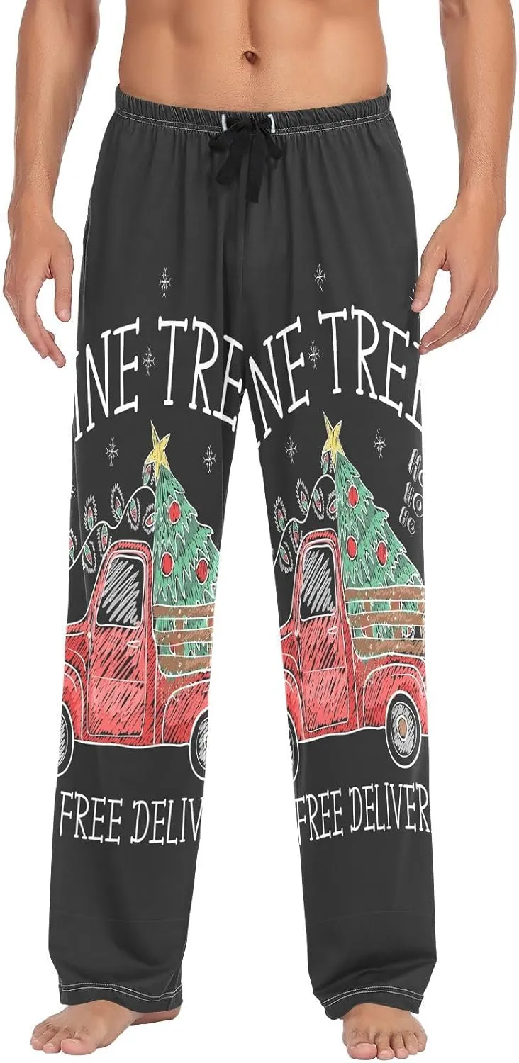 Men's Pajama Pants Cotton Trouser Lounge Pants Sleepwear with Pockets(S-2XL)