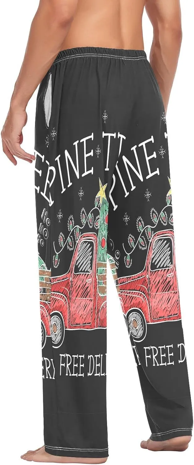 Men's Pajama Pants Cotton Trouser Lounge Pants Sleepwear with Pockets(S-2XL)