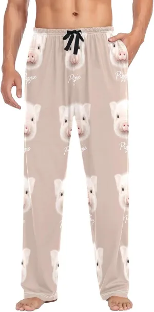 Men's Pajama Pants Cotton Trouser Lounge Pants Sleepwear with Pockets(S-2XL)