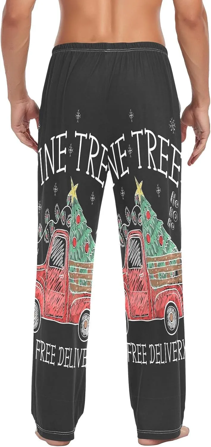 Men's Pajama Pants Cotton Trouser Lounge Pants Sleepwear with Pockets(S-2XL)