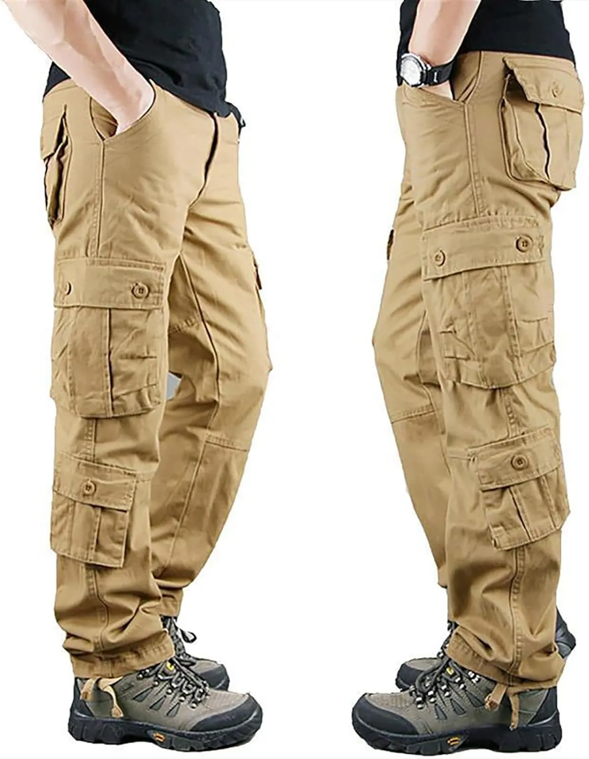 Mens Resort Wear 2025 Comfy Cargo High Stretch Pant,Mencomfy MultiPants-High Stretch Multi-Pocket Durable Cargo Pants