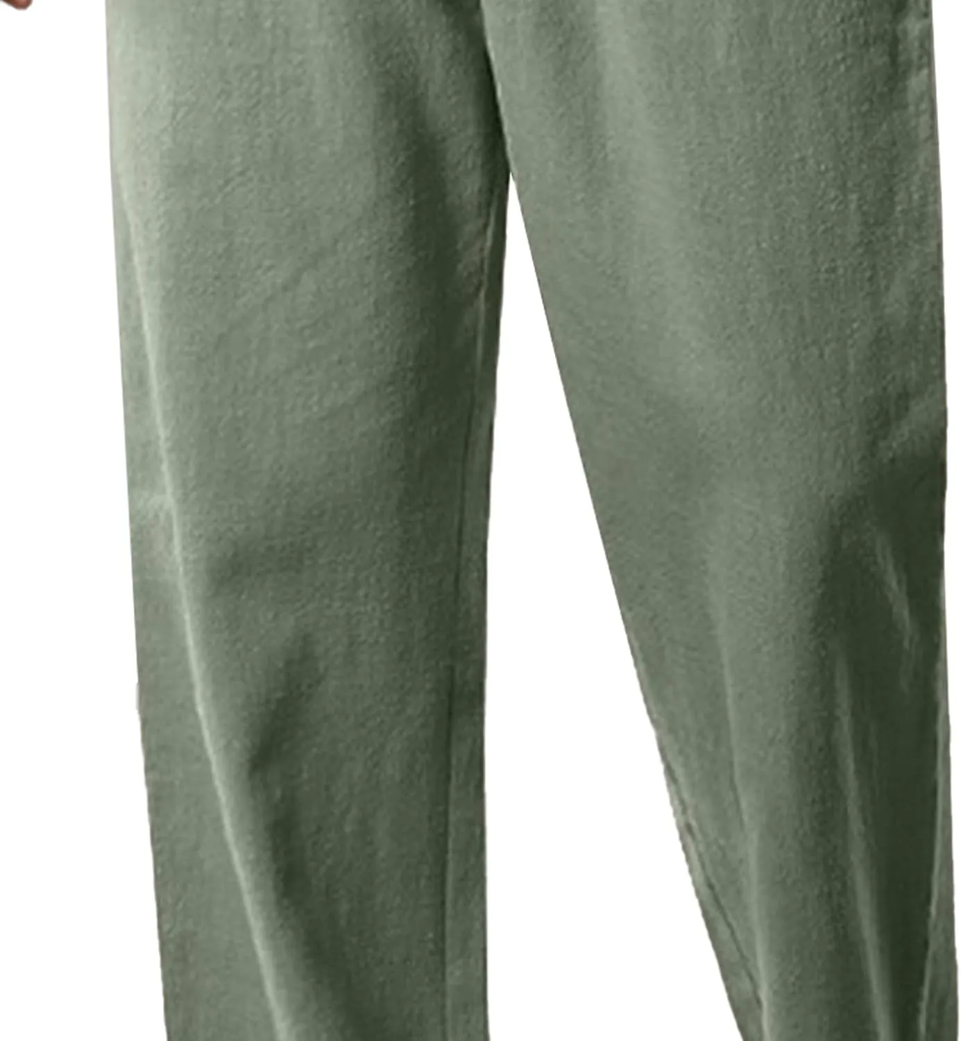 Men's Soft Summer Beach Linen Pants Yoga Comfort Lounge Trousers Lightweight Casual Elastic Waist Slack