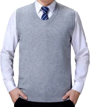 Men's Soft Touch Cardigan Sweater Regular Fit Knitted Top Middle-Aged V Neck Buttons Casual Sweater Coat (Grey 2,4X-Large)