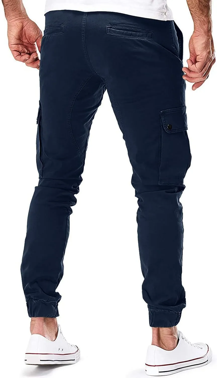 Mens Sweatpants Golf Pants Men Stretch Men's Heavyweight Cargo Fleece Sweatpants Stretch Elastic Waist Jogger Trouser