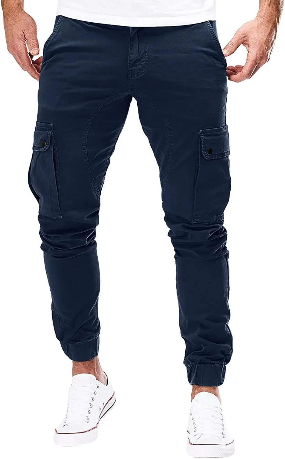 Mens Sweatpants Golf Pants Men Stretch Men's Heavyweight Cargo Fleece Sweatpants Stretch Elastic Waist Jogger Trouser