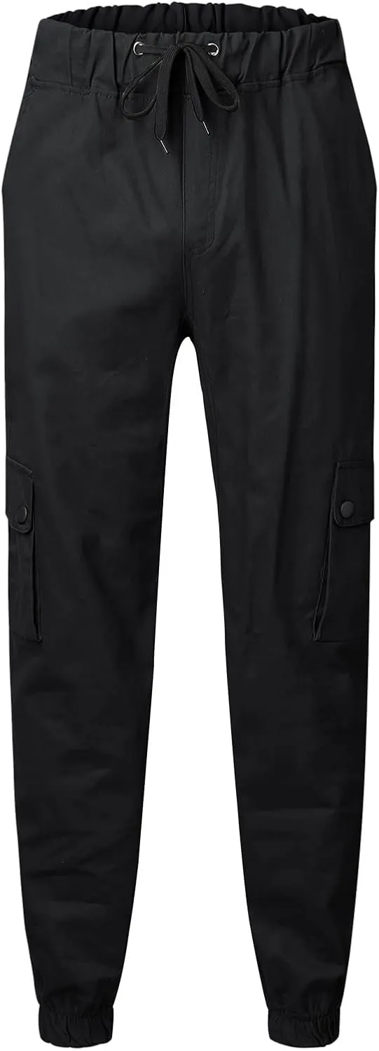 Mens Sweatpants Golf Pants Men Stretch Men's Heavyweight Cargo Fleece Sweatpants Stretch Elastic Waist Jogger Trouser