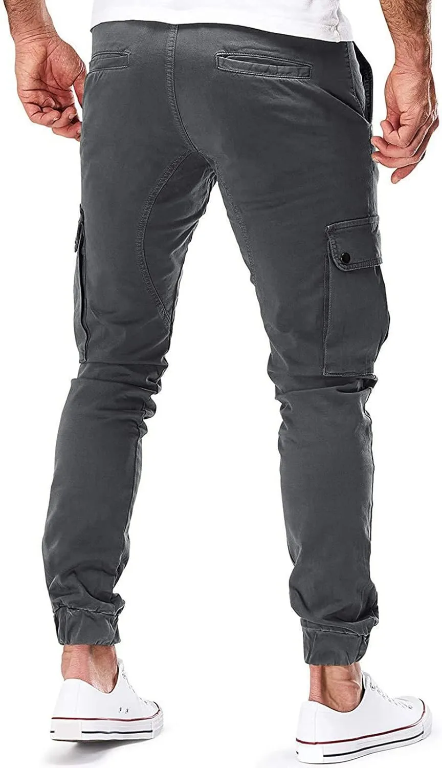 Mens Sweatpants Golf Pants Men Stretch Men's Heavyweight Cargo Fleece Sweatpants Stretch Elastic Waist Jogger Trouser