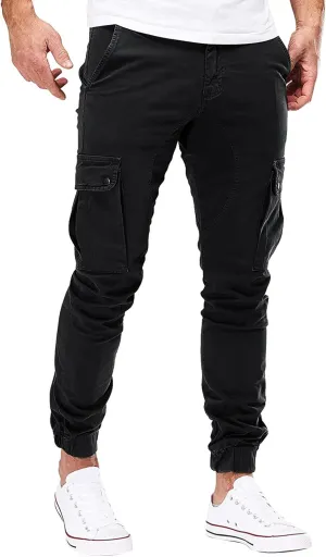 Mens Sweatpants Golf Pants Men Stretch Men's Heavyweight Cargo Fleece Sweatpants Stretch Elastic Waist Jogger Trouser