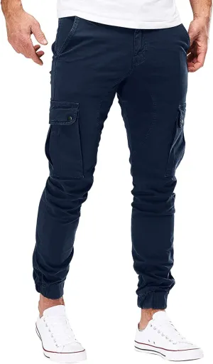 Mens Sweatpants Golf Pants Men Stretch Men's Heavyweight Cargo Fleece Sweatpants Stretch Elastic Waist Jogger Trouser
