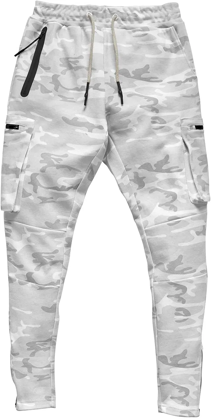 Mens Sweatpants with Pockets Cargo Sweatpants Stretch Elastic Waist Athletic Workout Jogger Pants Drawstring Sport